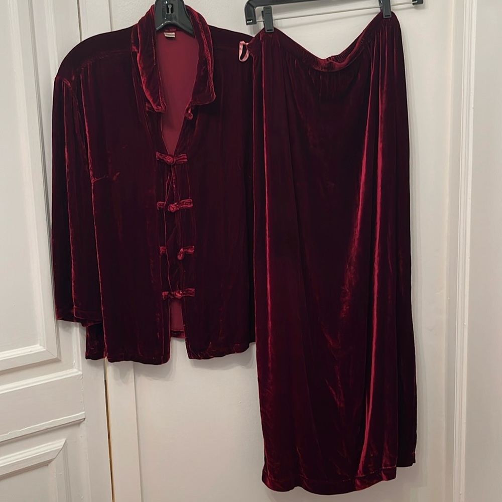 KLEEN 2 Piece Velvet jacket/skirt set.